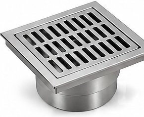4"X4" SS Square Center Floor Drain Bisman