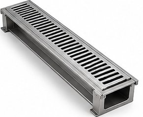 12"X2-3/4" SS Linear Floor Drain Square Style Bisman