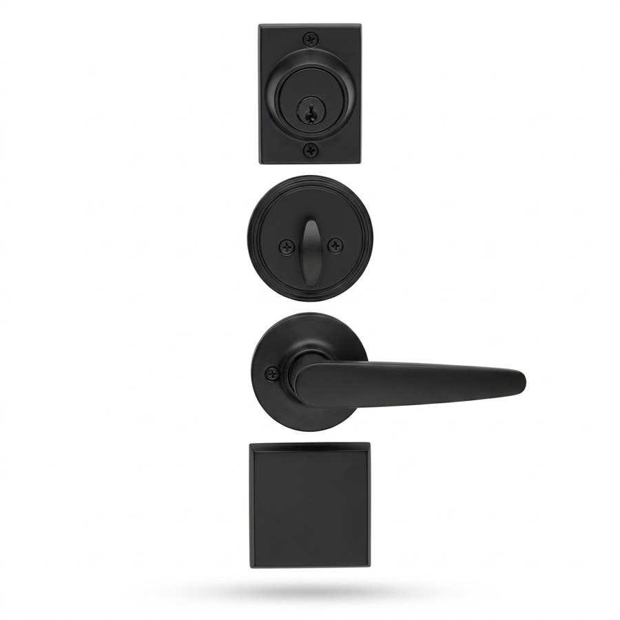 Liverpool Handle Set Entry Door Lock — Black