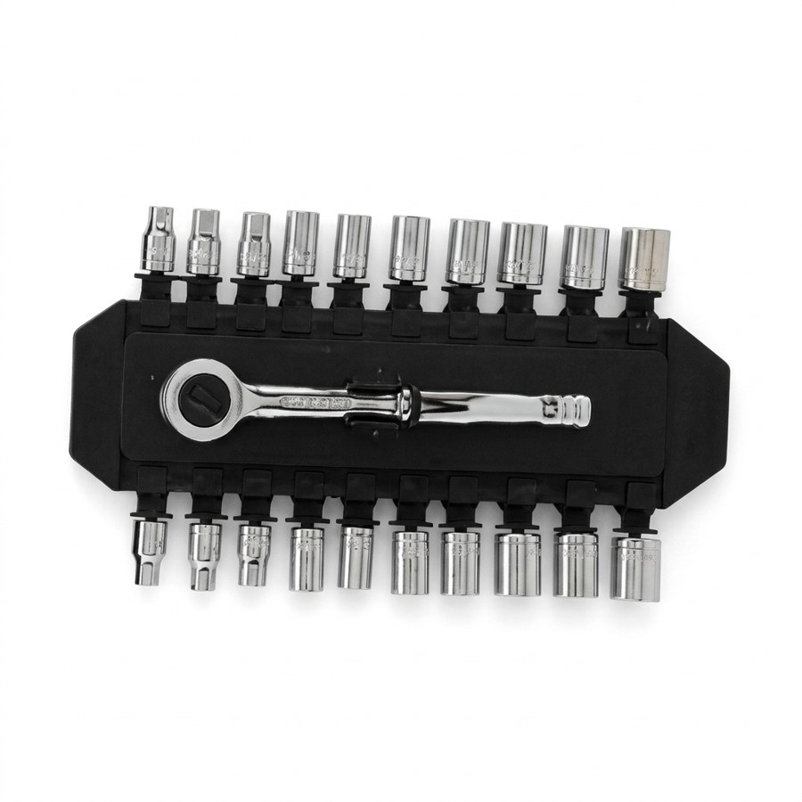 Drive Ratchet And Socket Set โ 21 piece 1/4"