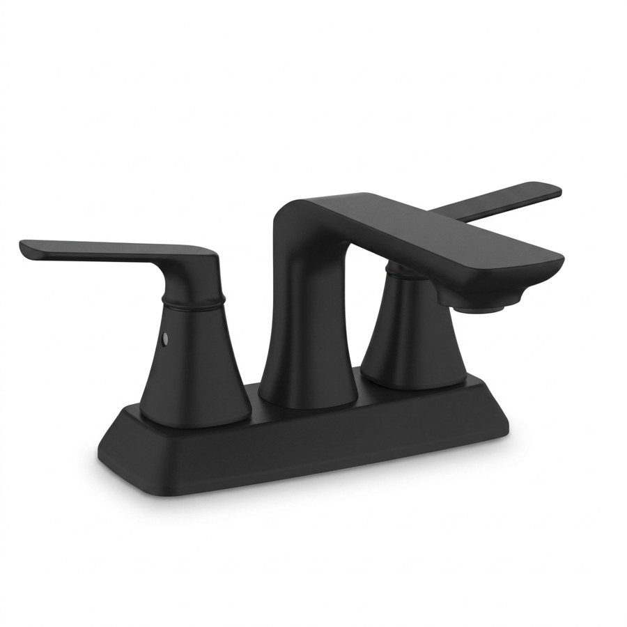 Basin Mixer โ Double lever with 1/4 turn handles and aerator in spout.