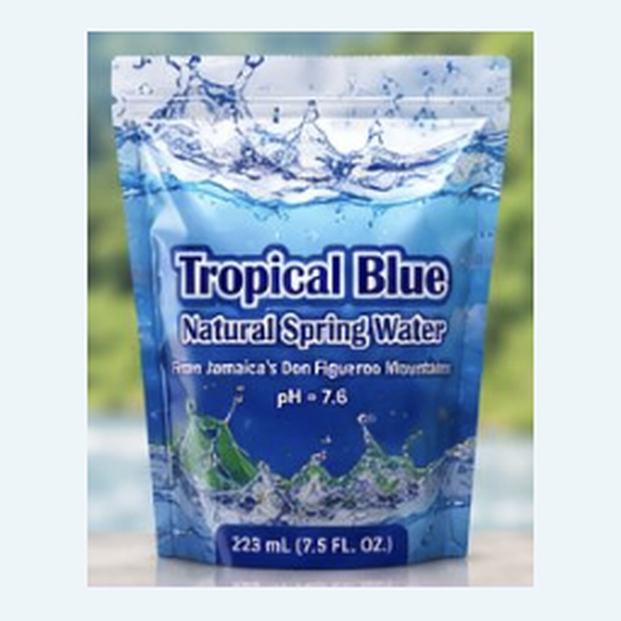 Tropical Blue Spring Water Bag Drink 223ml (Assorted Flavours) โ Case of 12